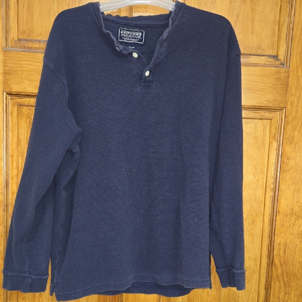 Britches Rugged Navy Long Sleeve Henley Shirt